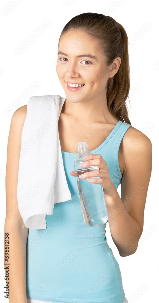 Young sporty woman drink water after gym Young sporty woman drink water after gym