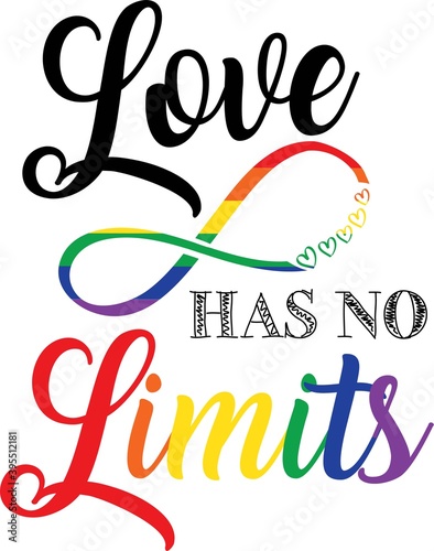 Love has no limits on the white background. Vector illustration