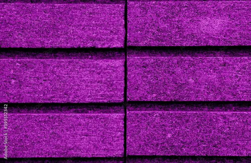 Fototapeta premium Purple rectangle tile texture of interior. Purple pattern background with free space. Pattern wall element