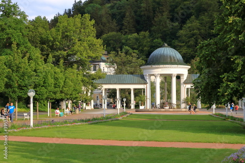 July 13 2020 Marianske Lazne/Marienbad / Czech Republic: Karolina Spring pavilion in Famous Spa