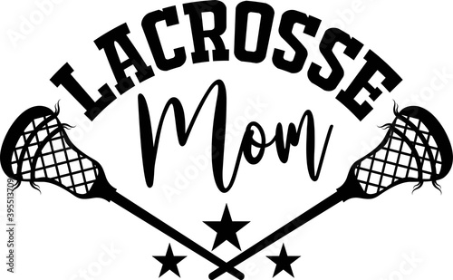 Lacrosse mom on the white background. Vector illustration