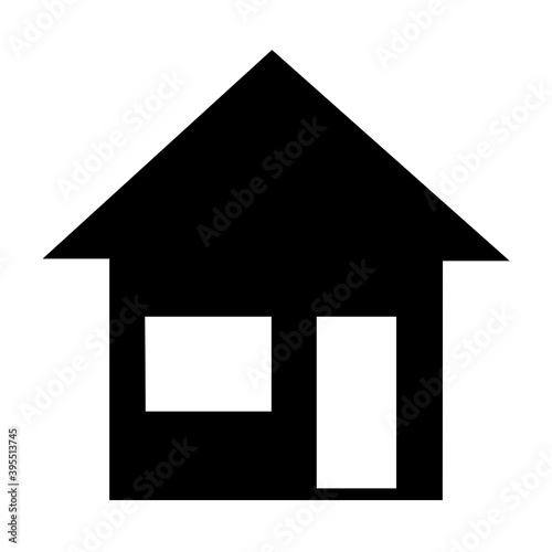 simple house icon filled black on white