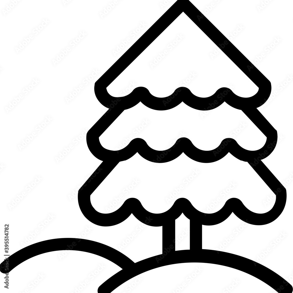 
Pine Tree Flat Vector Icon

