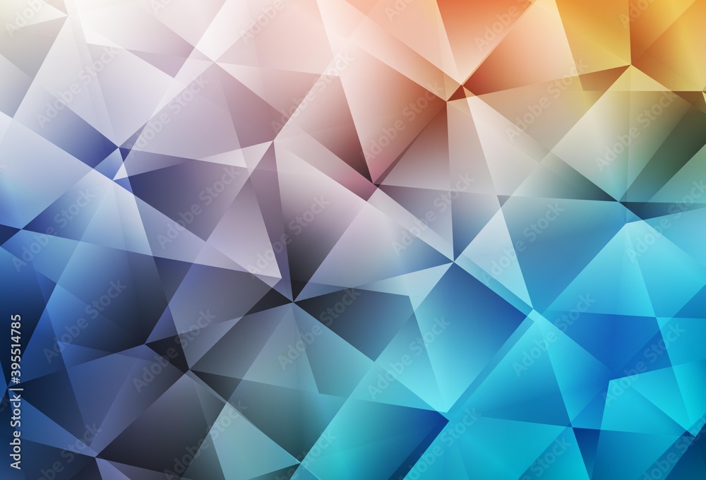 Obraz premium Light Blue, Yellow vector polygonal template.