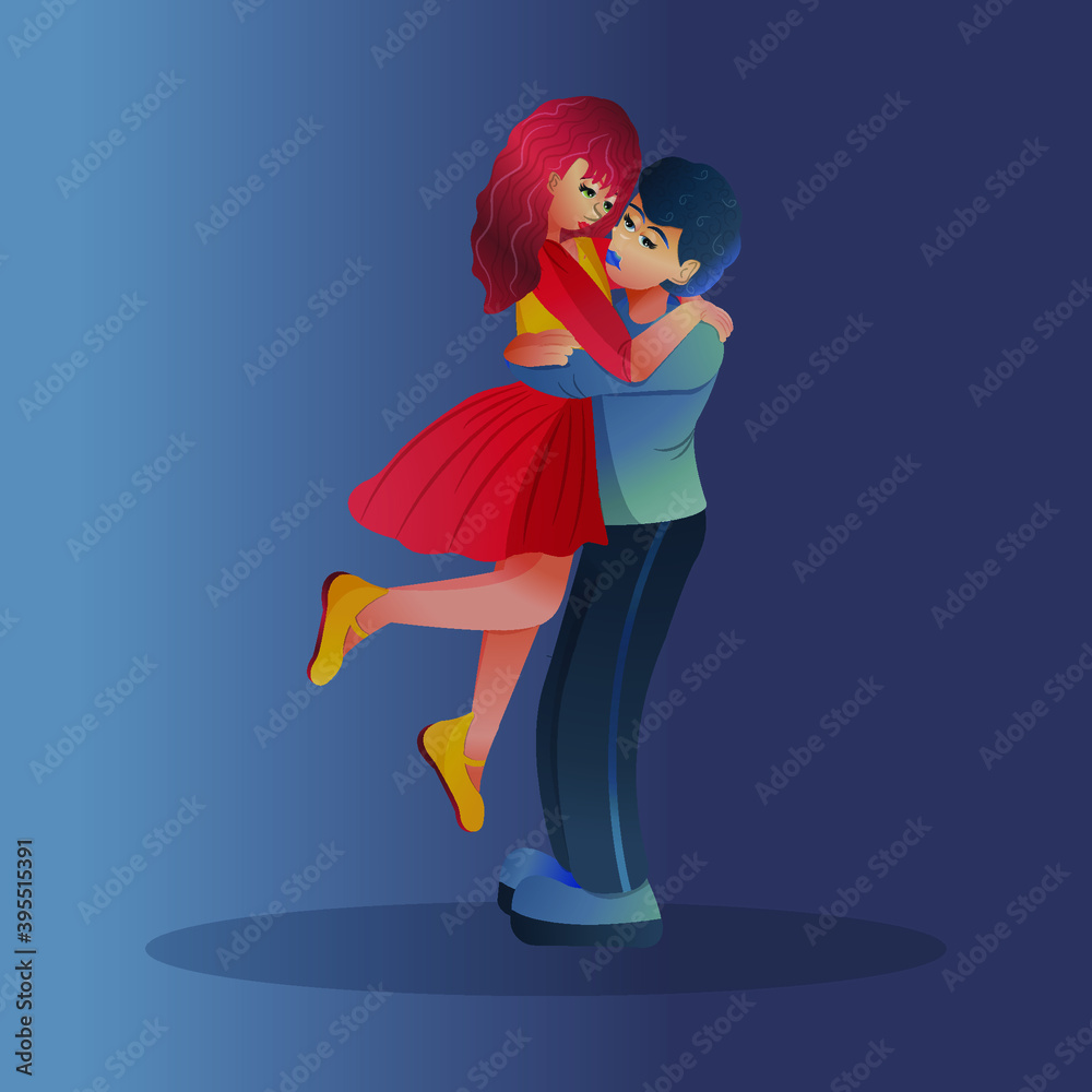a couple in love look into each other's eyes a couple in love look into each other's eyes
