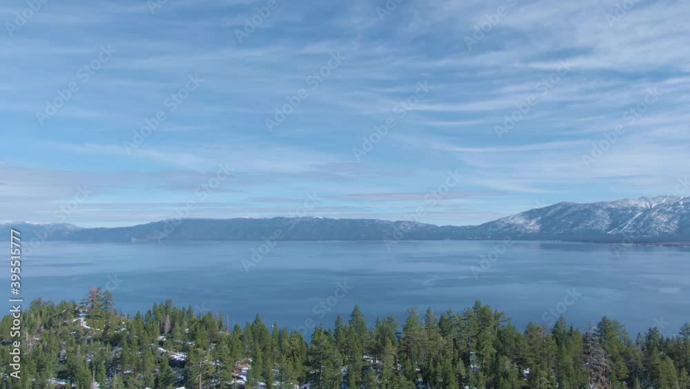 Flight Over South Lake Tahoe Sunny Snow Flight Over South Lake Tahoe Sunny Snow
