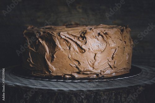 Chocolate buttercream cake photo