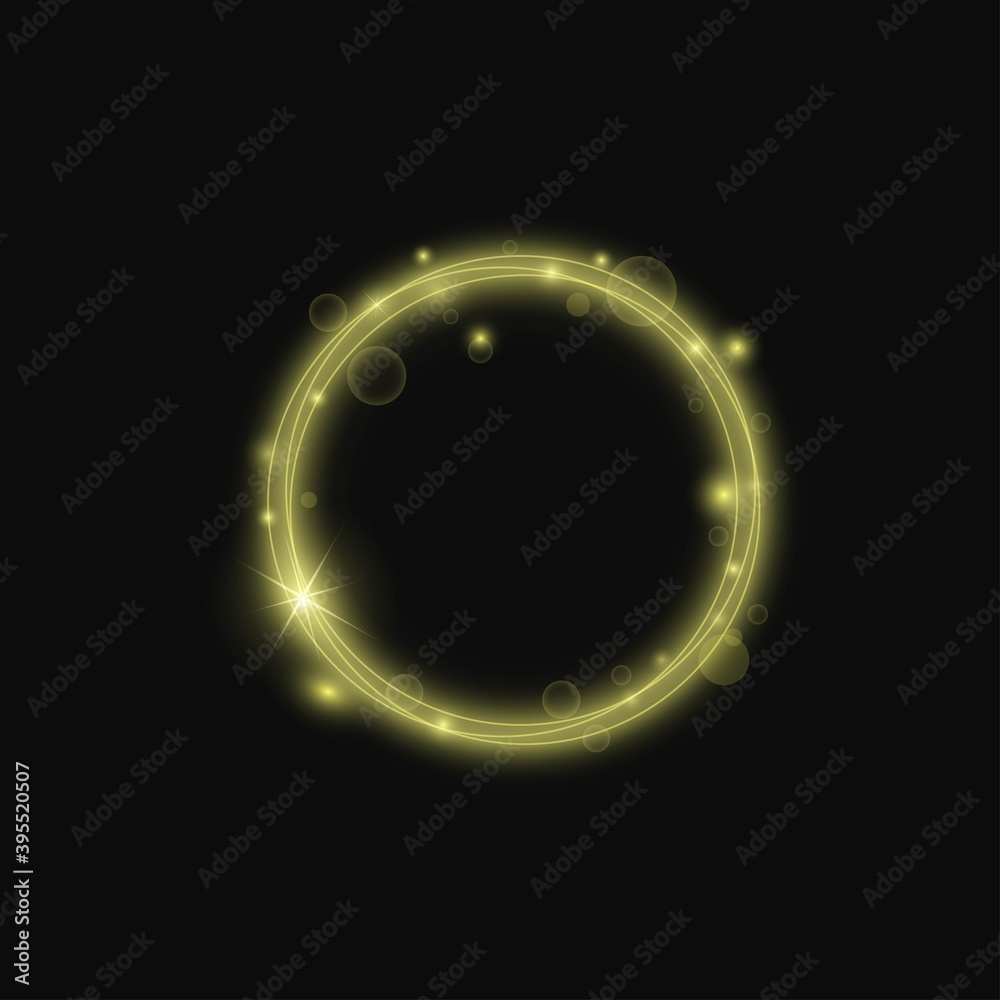 Vector yellow neon glowing light frame line banner abstract background. Vector yellow neon glowing light frame line banner abstract background.