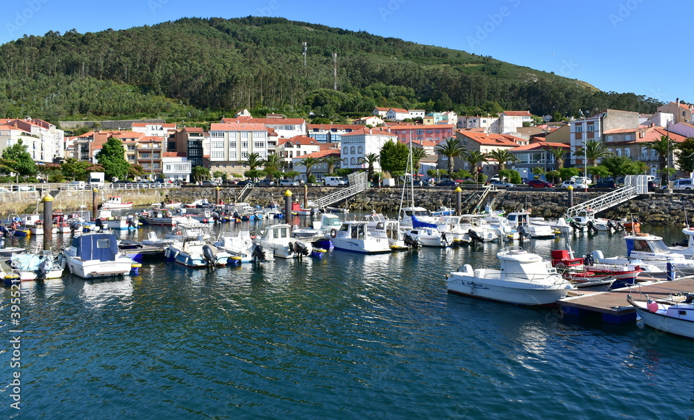 Small fishing village at famous Rias Baixas Region. Porto do Son, Coruña Province, Galicia Region, Spain.
