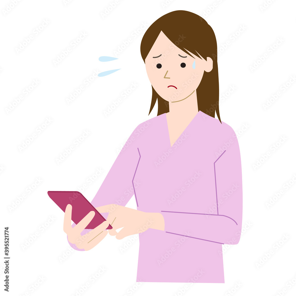 Illustration of a woman using a mobile phone Illustration of a woman using a mobile phone