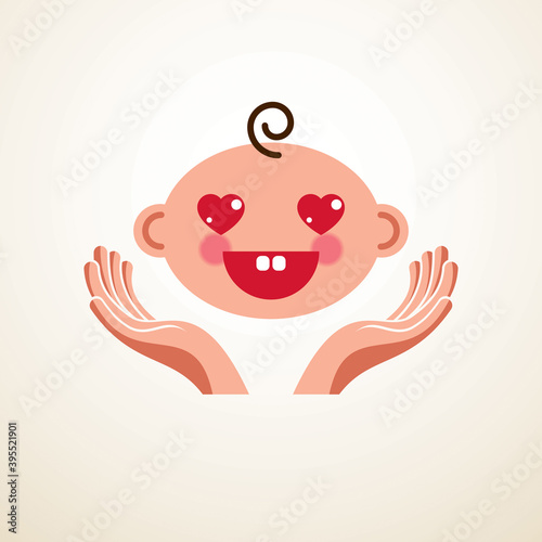 Cute baby cartoon vector fl...
