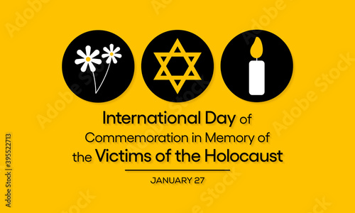 Vector illustration on the theme of International day of commemoration in memory of the victims of the Holocaust, observed each year on January 27 across the globe.