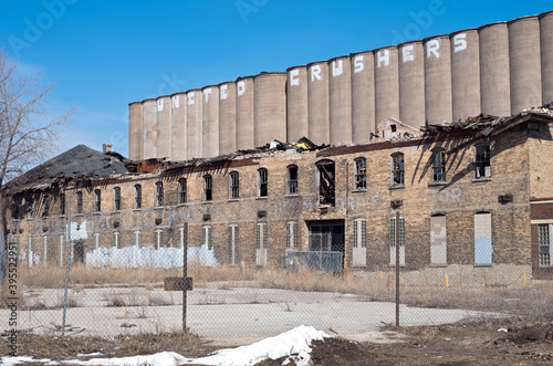 abandoned industrial property and grain elevator photo