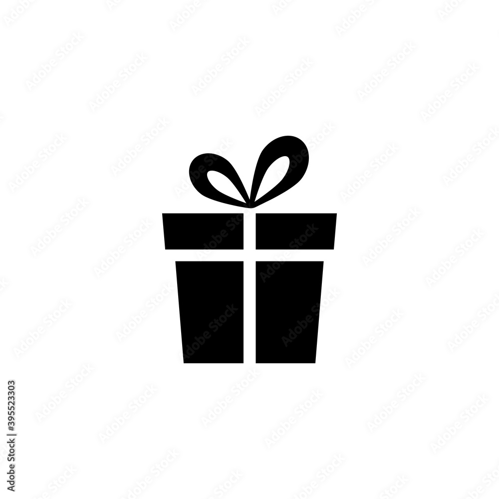 Gift box icon. Holiday concept silhouette present box. Vector illustration isolated on white. Gift box icon. Holiday concept silhouette present box. Vector illustration isolated on white.
