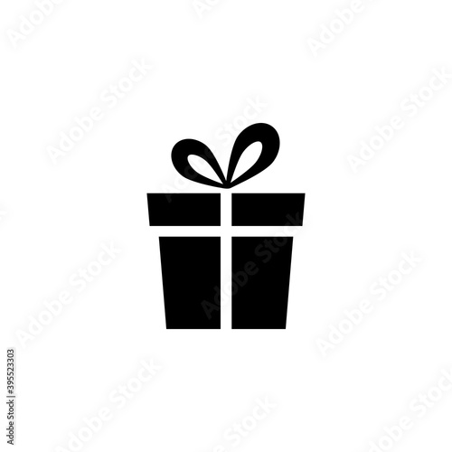 Gift box icon. Holiday concept silhouette present box. Vector illustration isolated on white.