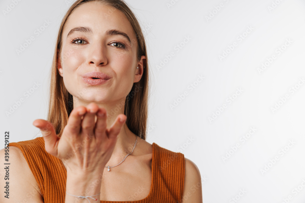 Smiling beautiful young woman isolated Smiling beautiful young woman isolated