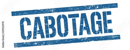 CABOTAGE text on blue vintage lines stamp.