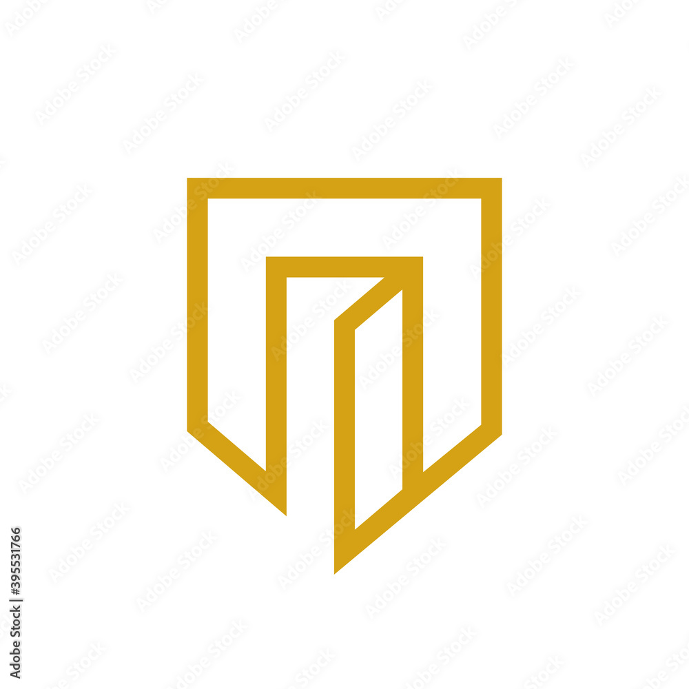 Abstract door logo icon design, line art style symbol, vector illustration Abstract door logo icon design, line art style symbol, vector illustration