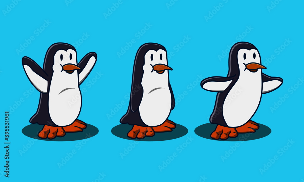Obraz premium penguins on a beach