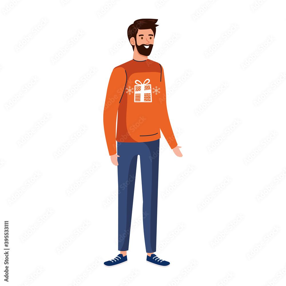 young man wearing orange coat character vector illustration design young man wearing orange coat character vector illustration design