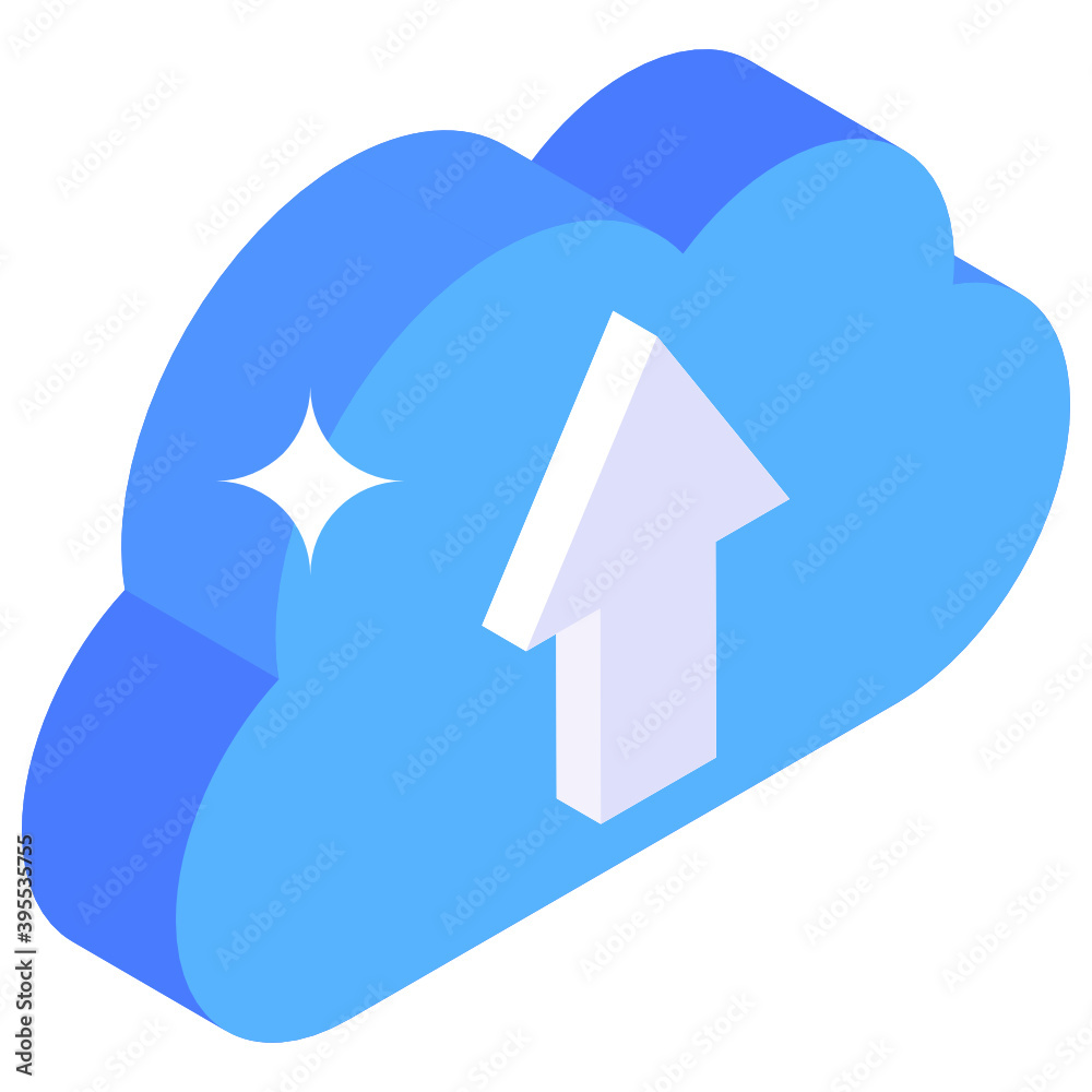 Upward arrow with cloud, editable isometric vector of cloud upload
Upward arrow with cloud, editable isometric vector of cloud upload