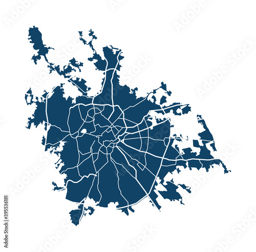 Vector Map of the city of Rome, Italy

