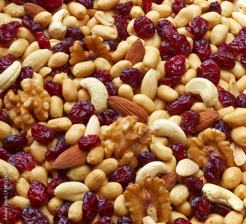 Trail mix with cranberries (filling the picture) photo