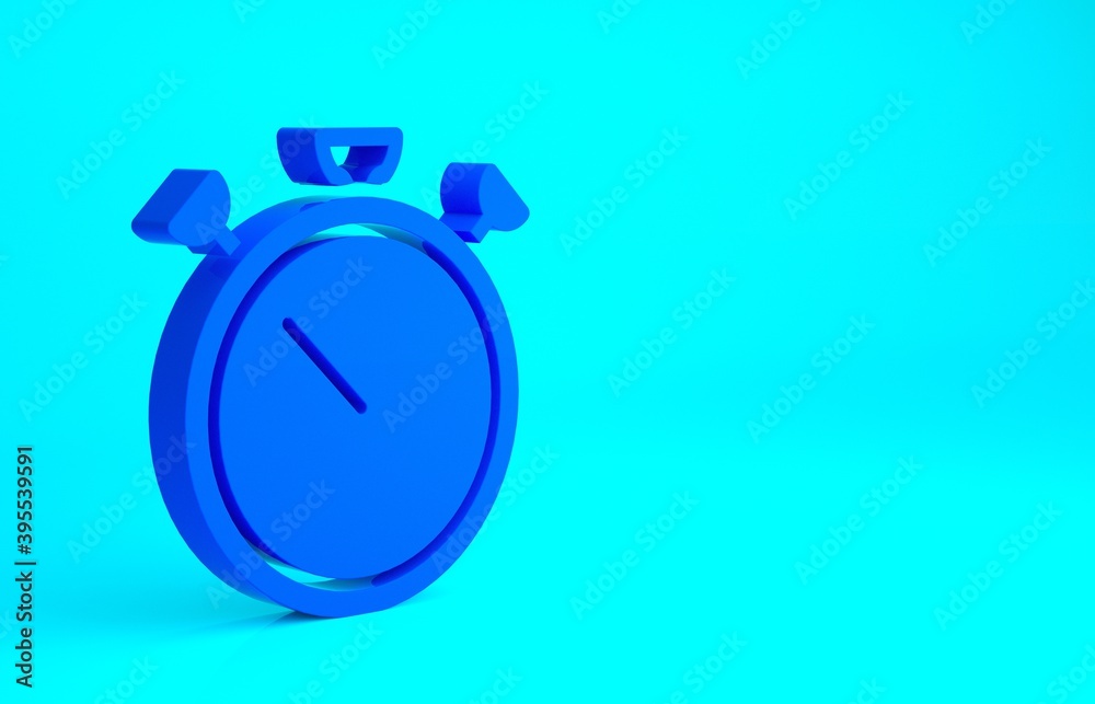 Blue Stopwatch icon isolated on blue background. Time timer sign. Chronometer sign. Minimalism concept. 3d illustration 3D render. Blue Stopwatch icon isolated on blue background. Time timer sign. Chronometer sign. Minimalism concept. 3d illustration 3D render.