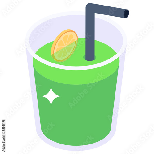 
Margarita icon in isometric vector, refreshing drink,
