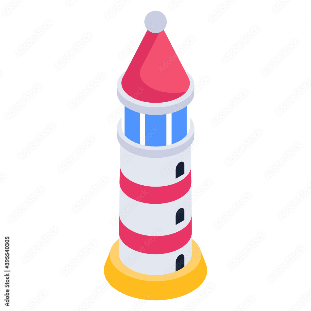 Isometric vector of lighthouse, tower house
Isometric vector of lighthouse, tower house
