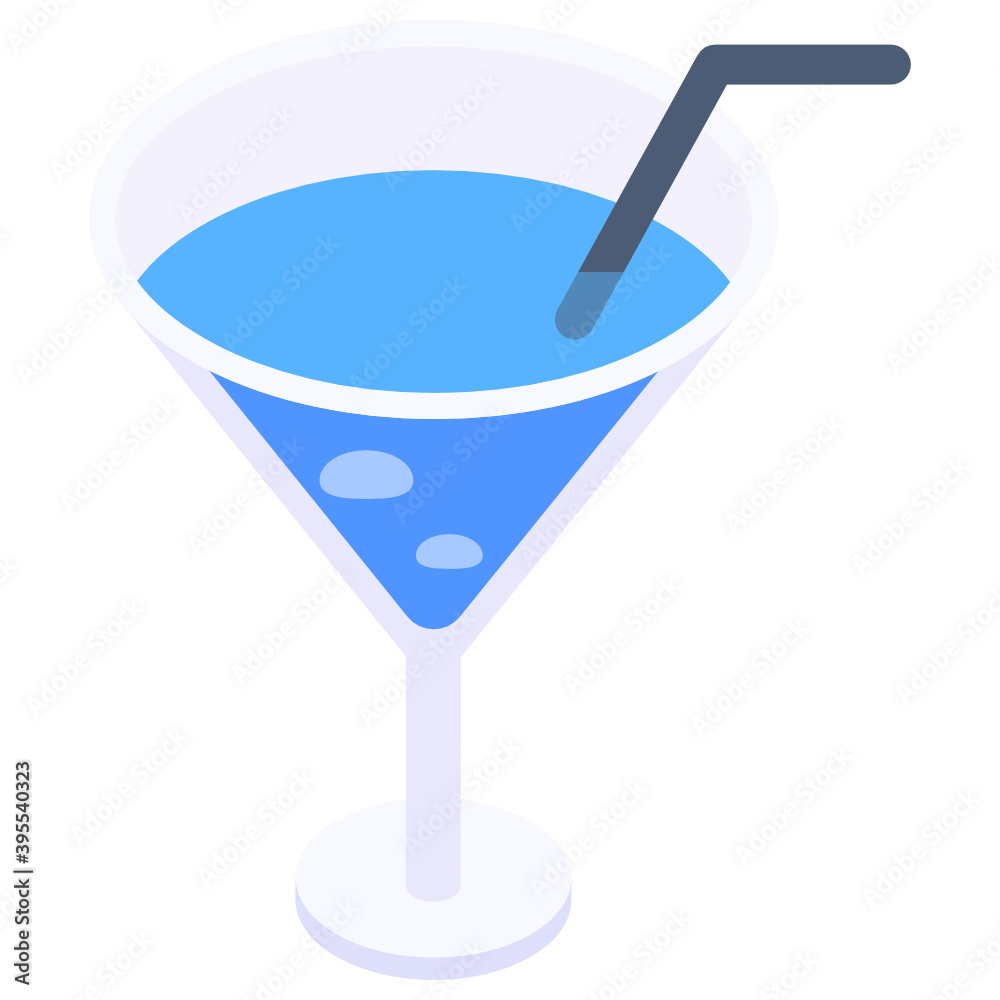 Cocktail icon, editable isometric vector
Cocktail icon, editable isometric vector