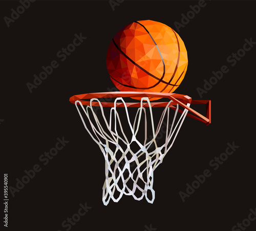 basketball hoop low poly design, vector illustration © Vadym