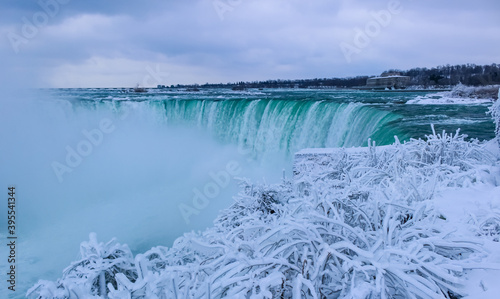 Frozen Niagara Falls in winter