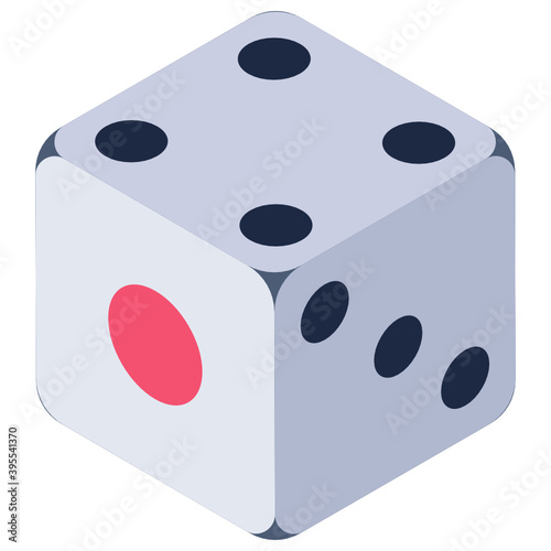 
Icon of casino game accessory, dice in isometric style 
