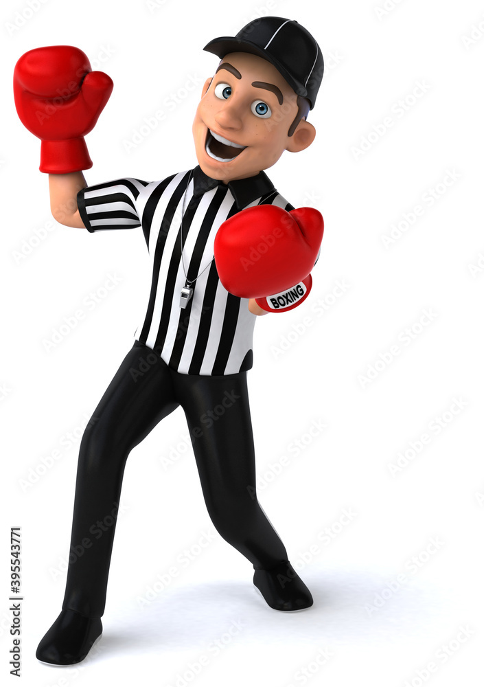 Fun 3D Illustration of an american Referee boxing Fun 3D Illustration of an american Referee boxing