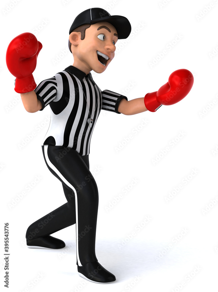 Fun 3D Illustration of an american Referee boxing Fun 3D Illustration of an american Referee boxing