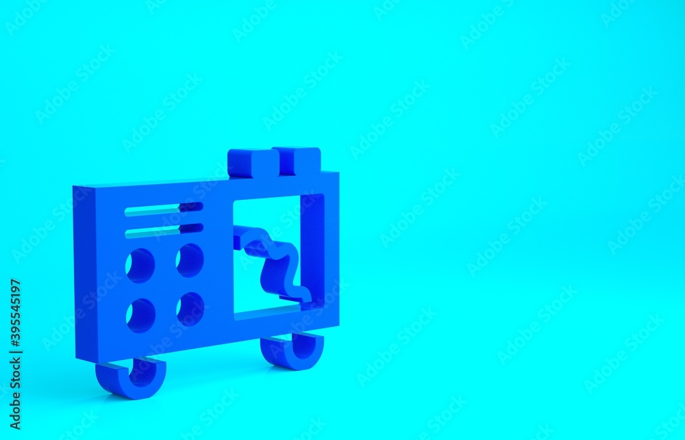 Fototapeta premium Blue Spectrometer icon isolated on blue background. Minimalism concept. 3d illustration 3D render.