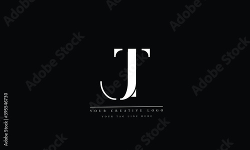 JT, TJ, J, T Letter Logo Design with Creative Modern Trendy Typography