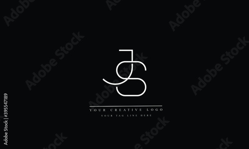 JS, SJ, J, S Letter Logo Design with Creative Modern Trendy Typography