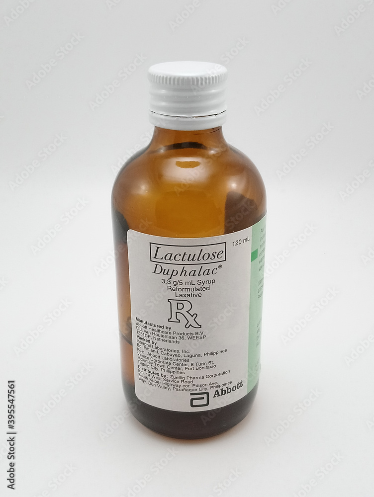 Lactulose Duphalac syrup laxative in Manila, Philippines Stock Photo