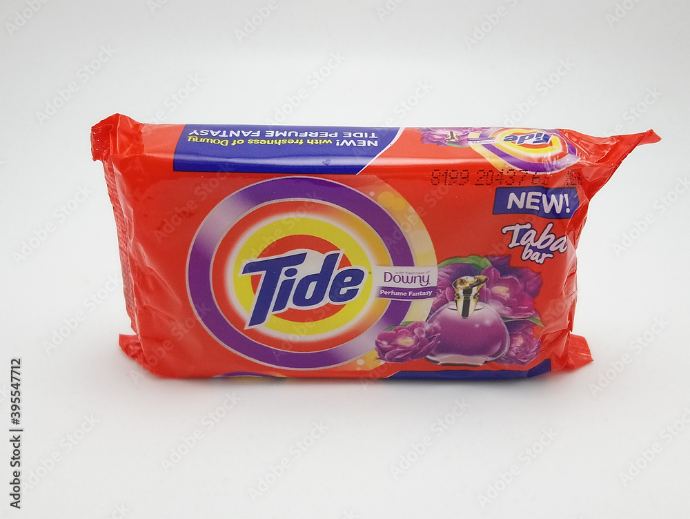 Tide laundry bar soap with downy perfume fantasy fabric conditioner in