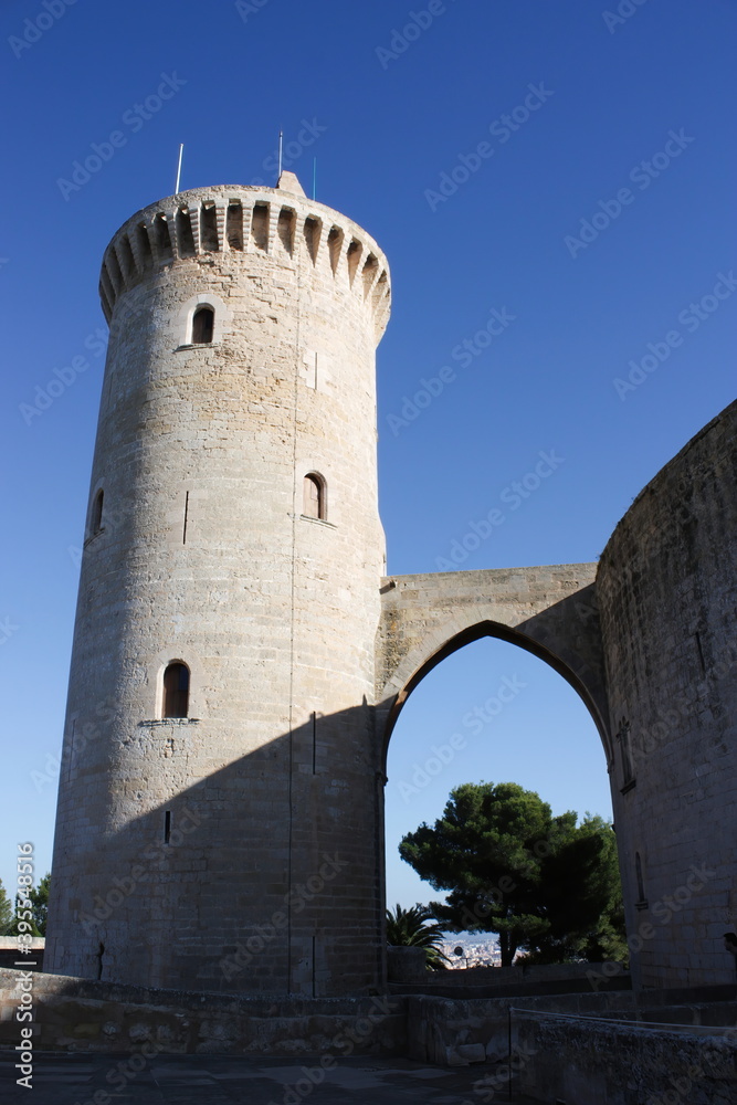Bellver Castle, a gothic castle, Palma de Majorca, Balearic Islands, Spain.