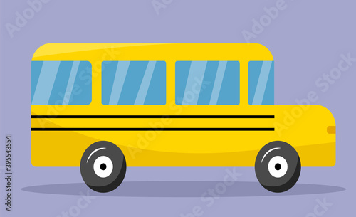 School bus. Yellow passenger bus. Transport. Vector illustration