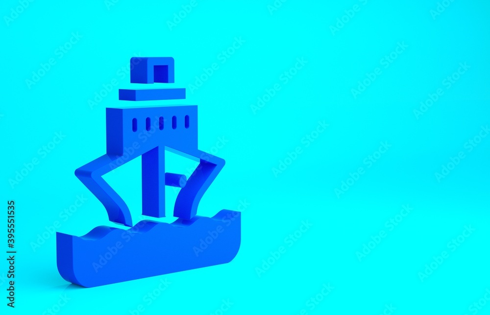 Blue Cruise ship icon isolated on blue background. Travel tourism nautical transport. Voyage passenger ship, cruise liner. Worldwide cruise. Minimalism concept. 3d illustration 3D render. Blue Cruise ship icon isolated on blue background. Travel tourism nautical transport. Voyage passenger ship, cruise liner. Worldwide cruise. Minimalism concept. 3d illustration 3D render.