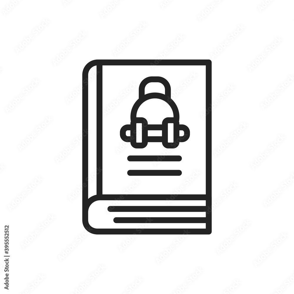 Sport book black line icon. Vector illustration Sport book black line icon. Vector illustration