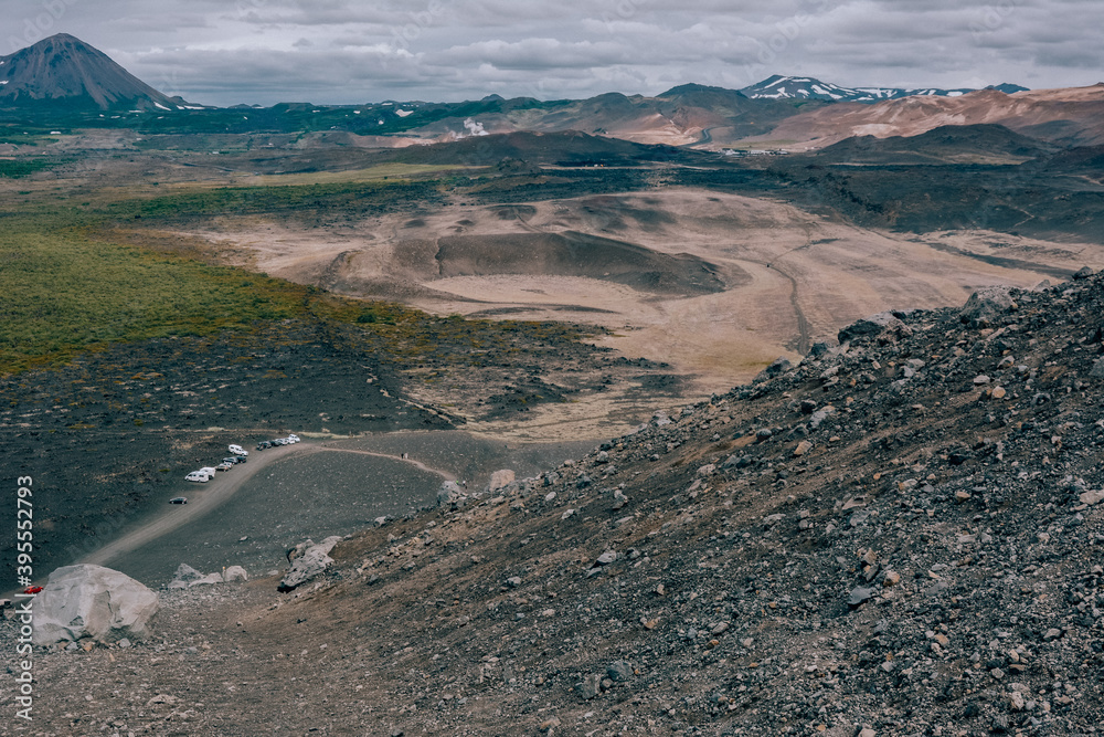 Hverfjall volcano, Myvatn region, Iceland in summer