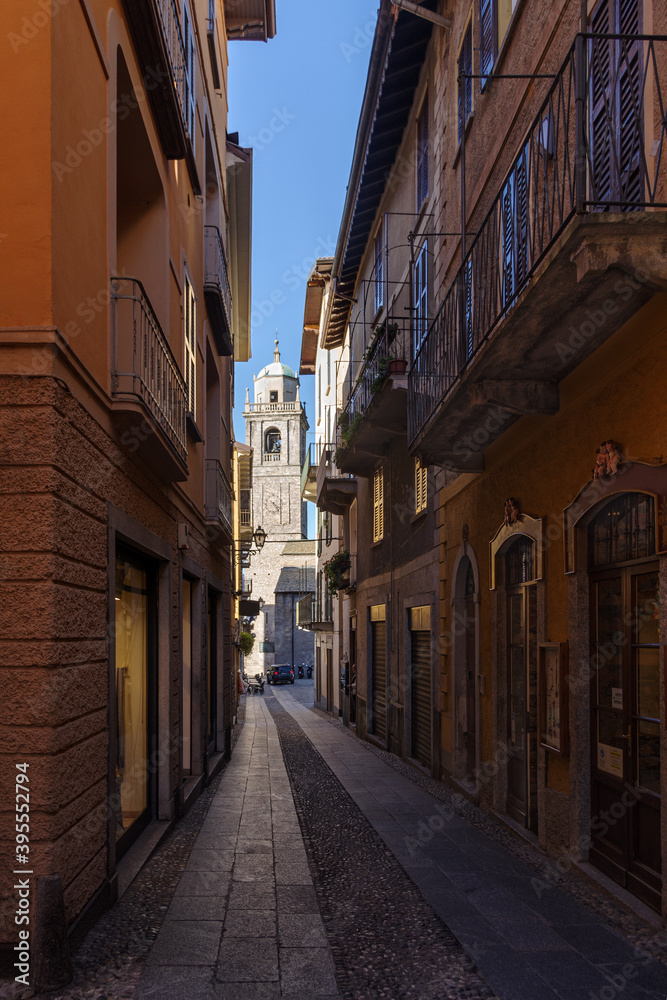Fototapeta premium Street on Bellagio village, Lake of Como, Italy