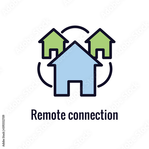 Remote work icon showing work from home concept
