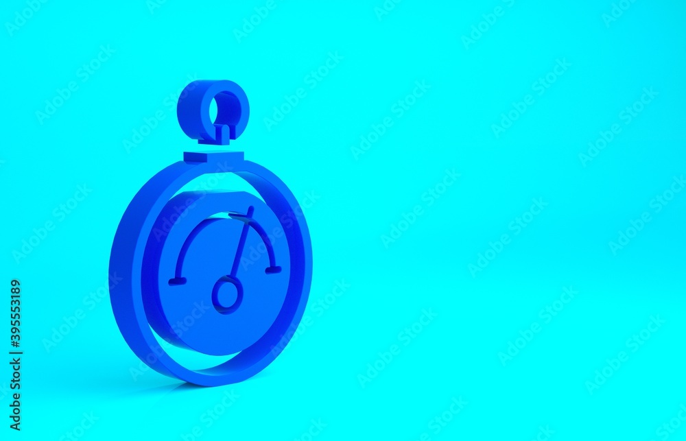 Blue Barometer icon isolated on blue background. Minimalism concept. 3d illustration 3D render. Blue Barometer icon isolated on blue background. Minimalism concept. 3d illustration 3D render.