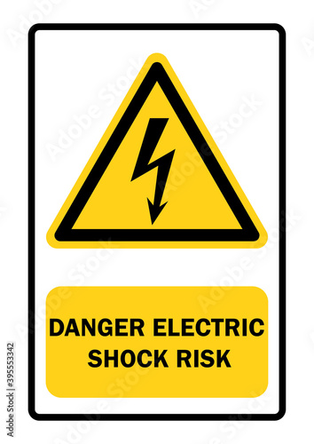 Electric shock warning sign with message vector illustration